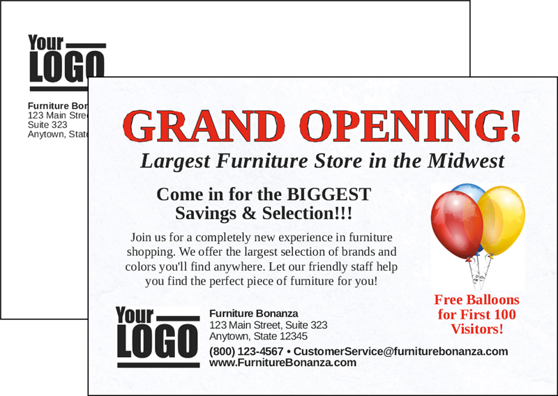 grand opening postcards